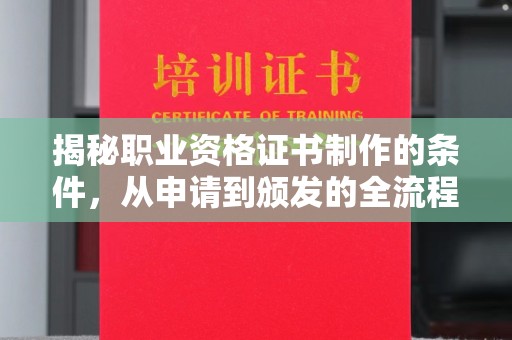 嘉黎揭秘职业资格证书制作的条件，从申请到颁发的全流程解析